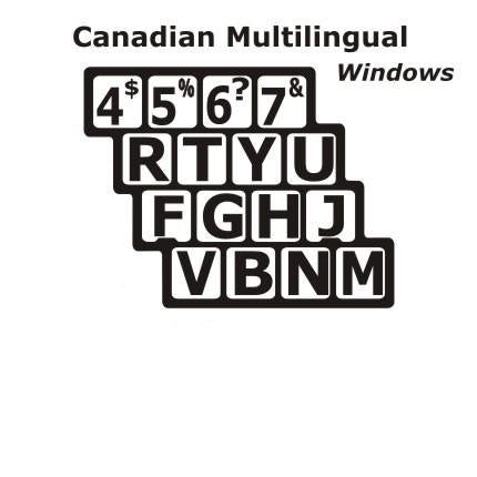 Autocollants pour clavier Windows et fonctions bilingues (majuscules) - 30229